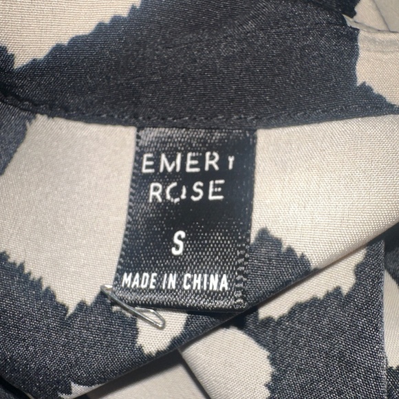 Emery Rose Black & Beige Animal Print Tie-Waist Dress Size S - Picture 3 of 3